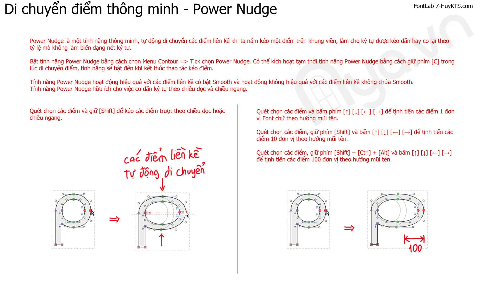 Di chuyển điểm thông minh – Power Nudge trong FontLab
