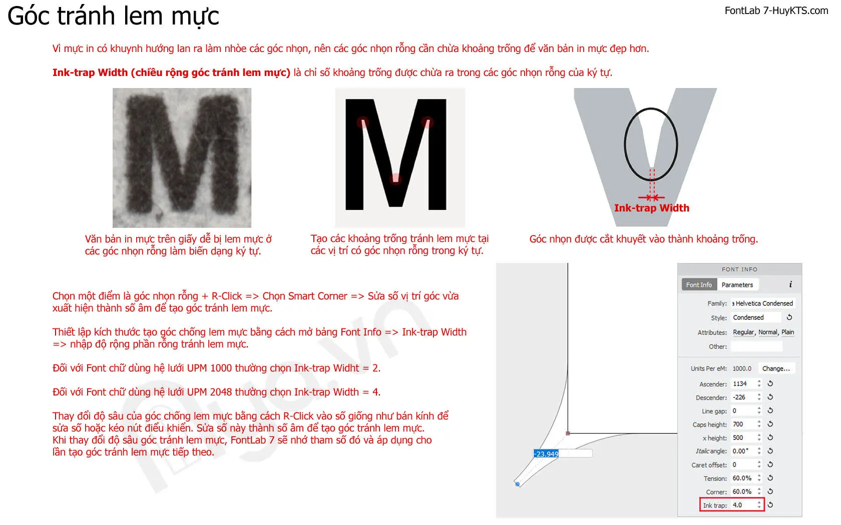 Góc tránh lem mực – Ink Trap Width trong FontLab