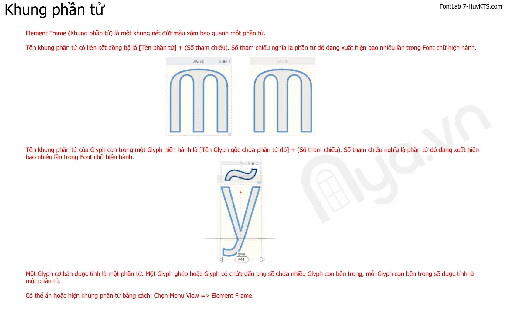 Khung phần tử trong FontLab