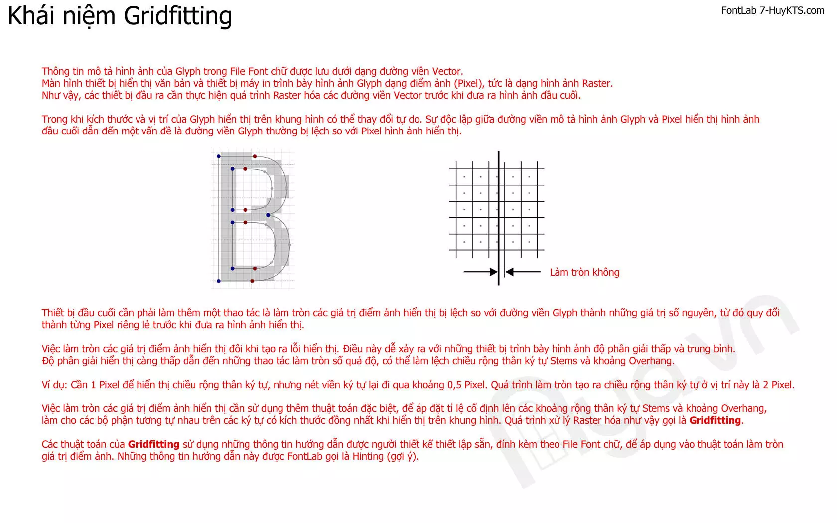 Quá trình Raster hóa – Gridfitting trong FontLab
