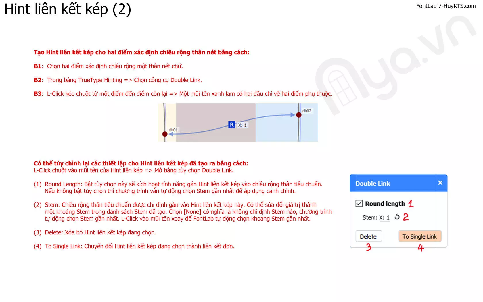 Hint liên kết kép của TrueType Hinting trong FontLab