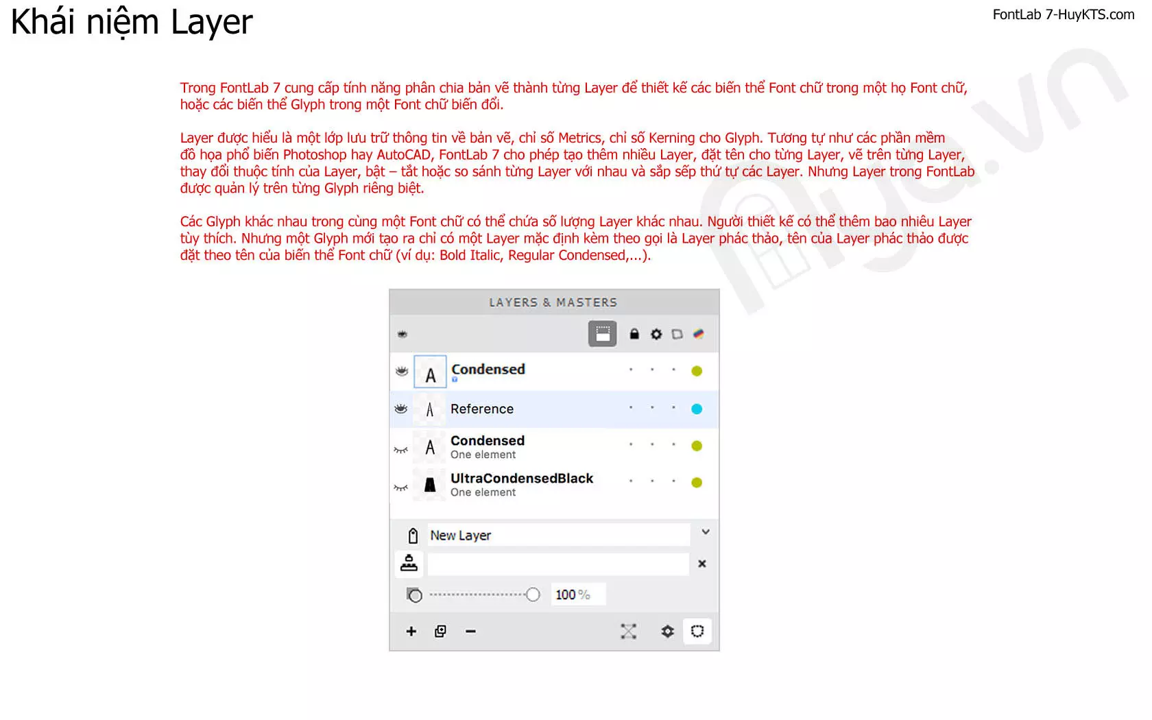 Tính năng Layer trong FontLab
